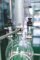 Cannabis ganja CBD oil scientific extraction machine, medicine factory technology for scientist worker in work of hemp plants process laboratory. chemical production equipment concept