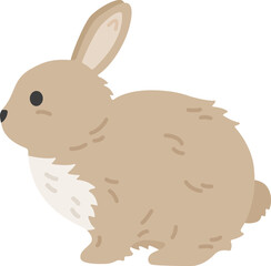 横から見た、茶色のウサギのイラスト