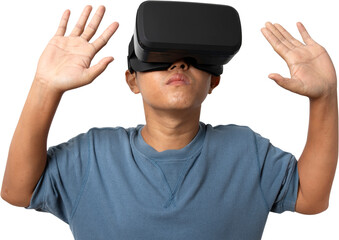 man wearing VR Headset.