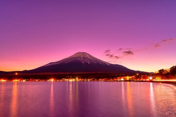 日没後の富士山
