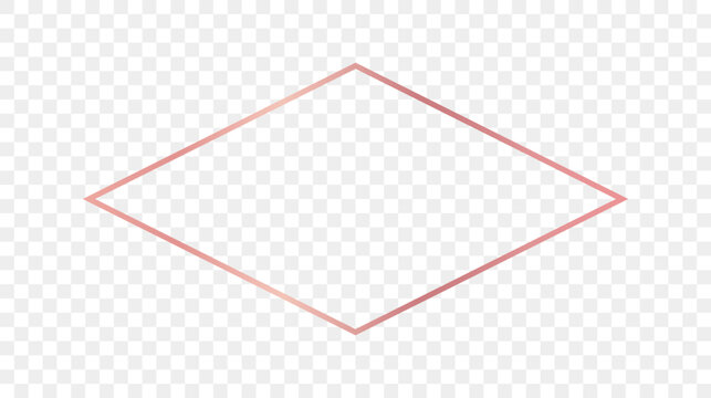 Rose gold glowing rhombus  shape frame