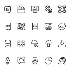 Outline icons for Cloud Computing