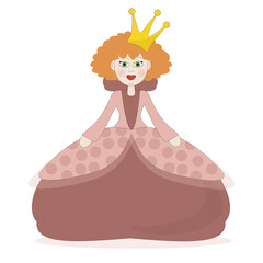 red-haired doll in a beautiful dress with a crown on her head