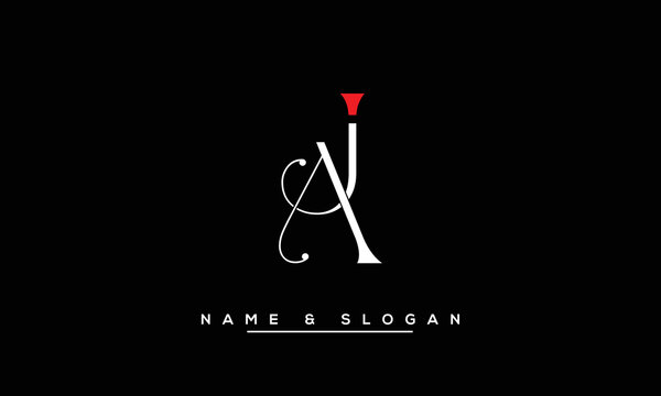 JA,  AJ,  J,  A   Abstract  Letters  Logo  Monogram