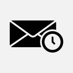 Pending icon in solid style about email, use for website mobile app presentation