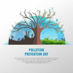 National pollution control day design background vector. World pollution prevention day design background vector