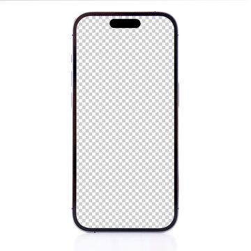 Smartphone mockup with transparent screen pattern