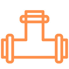 pipe flow water outline icon