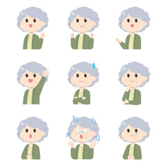 高齢女性　イラスト