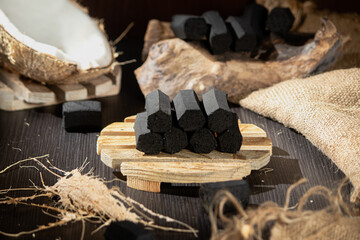 charcoal briquettes medium size tubes made from 100% selected coconut