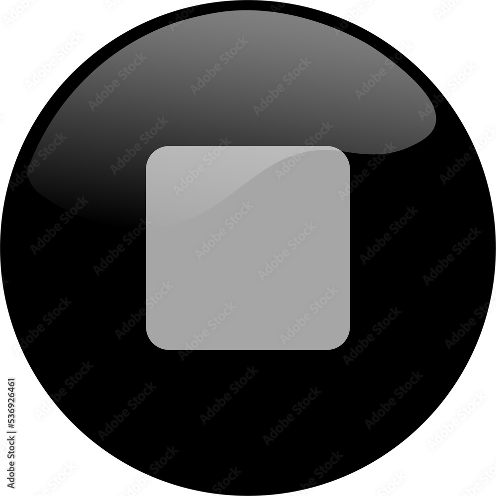 Poster stop icon for media player button interface. video and audio player navigations symbol in black colo