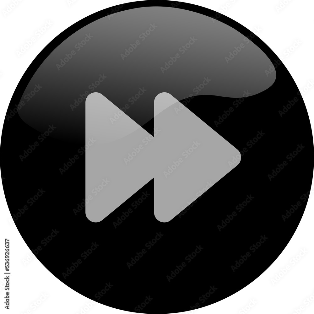 Poster forward icon for media player button interface. video and audio player navigations symbol in black c