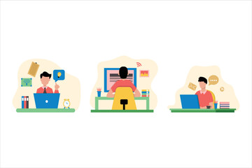 Online Learning Flat Design Illustration