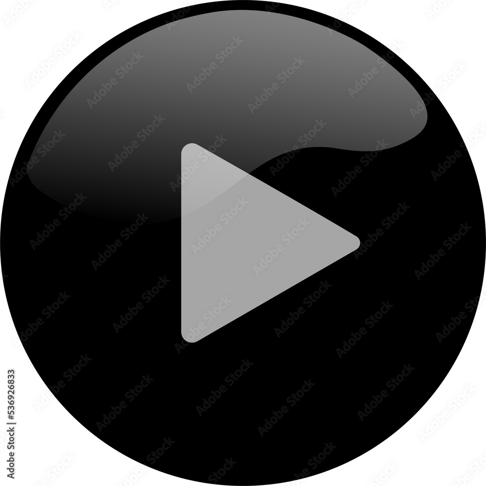 Poster play icon for media player button interface. video and audio player navigations symbol in black colo