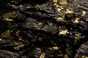 macro photo of coal with pyrite, texture background