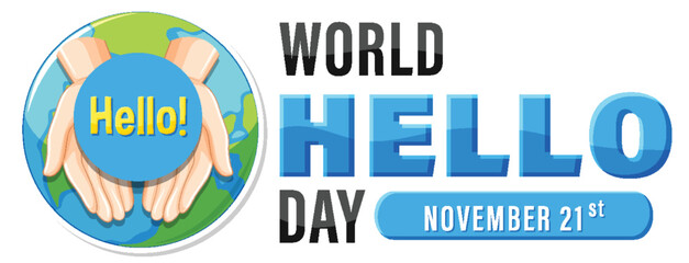 World hello day poster design