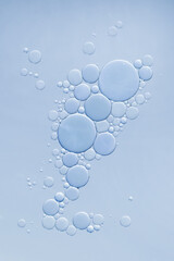 Oil and water bubbles background. Abstract face cleanser bubbles background.