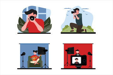 Photography Flat Design Illustration