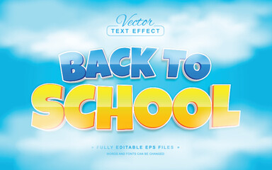 Vector Editable Text Effect in Back to School Style