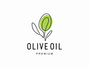 Vintage hand drawn olive oil logo design 