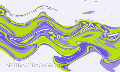 Abstract fluid painting background with liquid marbling paint effect in toxic green and bright purple colors. For wallpaper, web and mobile apps and posters or social media banners.	