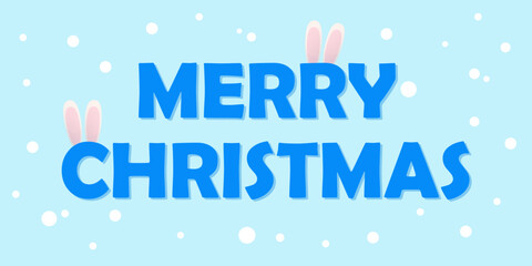 blue lettering with ears merry christmas