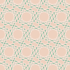 Ornate arabic seamless pattern, beige green mint color, decorative vector illustration for design