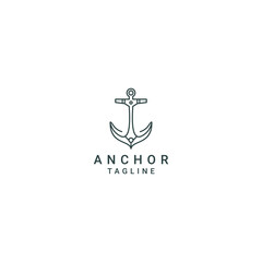 Anchor logo desing icon vector