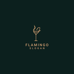 Flamingo logo desing icon vector