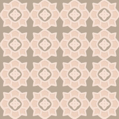 Fototapeta na wymiar Gray beige carved arabic style seamless pattern, oriental motif art background, elegant pattern for decoration