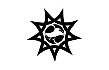 Logo template creative abstract logo with fishes in shape.