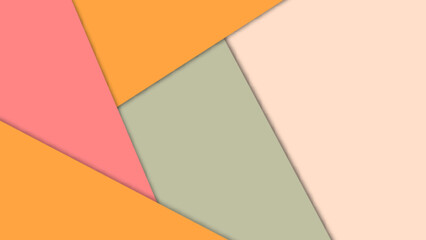 Abstract colored paper texture background. Minimal geometric shapes and lines in pastel colours