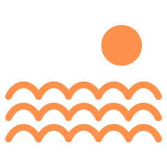 sea summer sunny waves icon