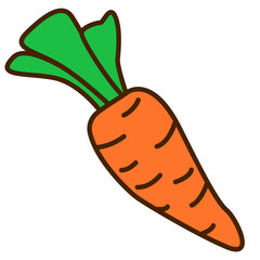 carrot in doodle style. Vector illustration of a vegetable