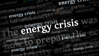 Obraz premium Headline titles media with Energy crisis 3d illustration