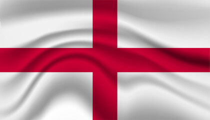 Obraz premium Close up England national flag waving realistic vector illustration