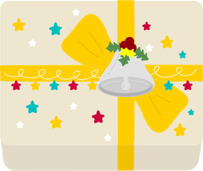 Naklejka premium Christmas present. Garlands, flags, labels, bubbles, ribbons and stickers. Collection of Merry Christmas decorative icons
