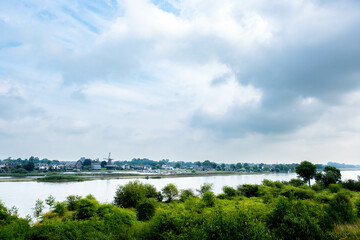 Veesen, Gelderland province, seen from Naturereserve Fortmond, Olst, Overijssel Province The Netherlands