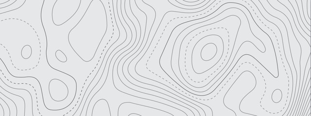 Black and white wave abstract topographic map contour, lines Pattern background. Topographic map and landscape terrain texture grid. Wavy banner and color geometric form. Vector illustration.