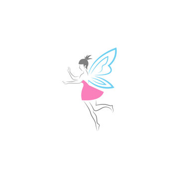 Fairy logo icon design illustration