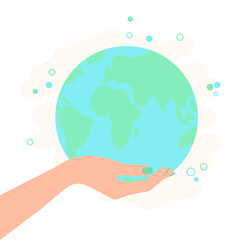 Earth. World vector illustration. Green day.