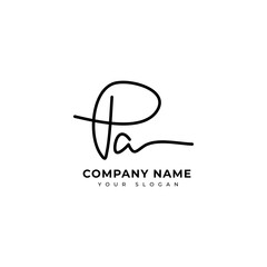 Pa Initial signature logo vector design