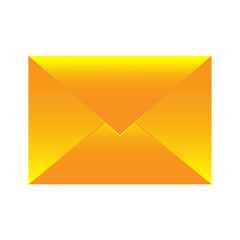Yellow envelope in flat style. Business concept. Mail service concept. Vector illustration. stock image. 