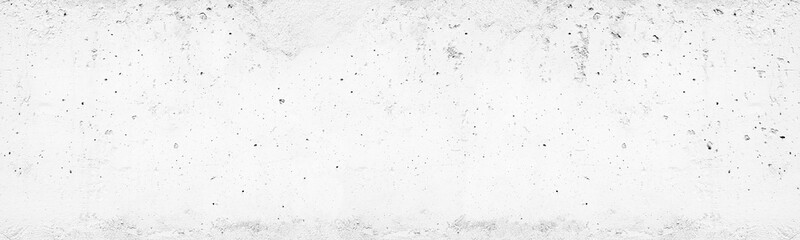 White painted old concrete wall wide texture. Whitewashed rough cement slab. Light grunge background