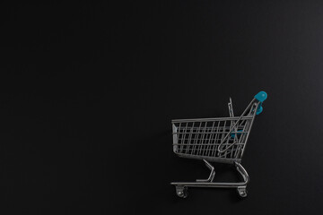 shopping cart  on a black background