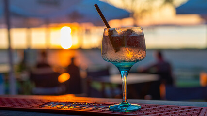 cocktail in sunset