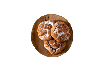 Ensaimada typical of the bakery of Mallorca in the Balearic Islands