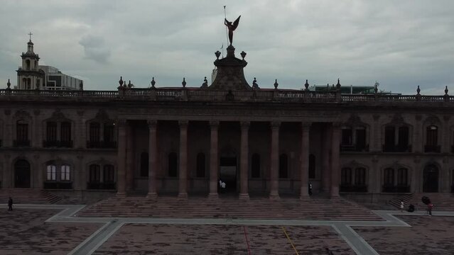 macroplaza in nuevo leon mexico and church behind