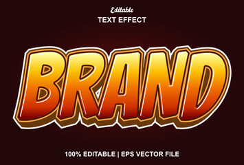 brand text effect with 3d style and editable