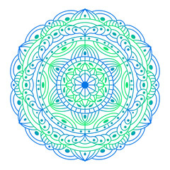 Mandala. Circular pattern in form of mandala for Henna Mehndi or tattoo decoration. Decorative ornament in ethnic oriental style, vector illustration. Coloring book page.	